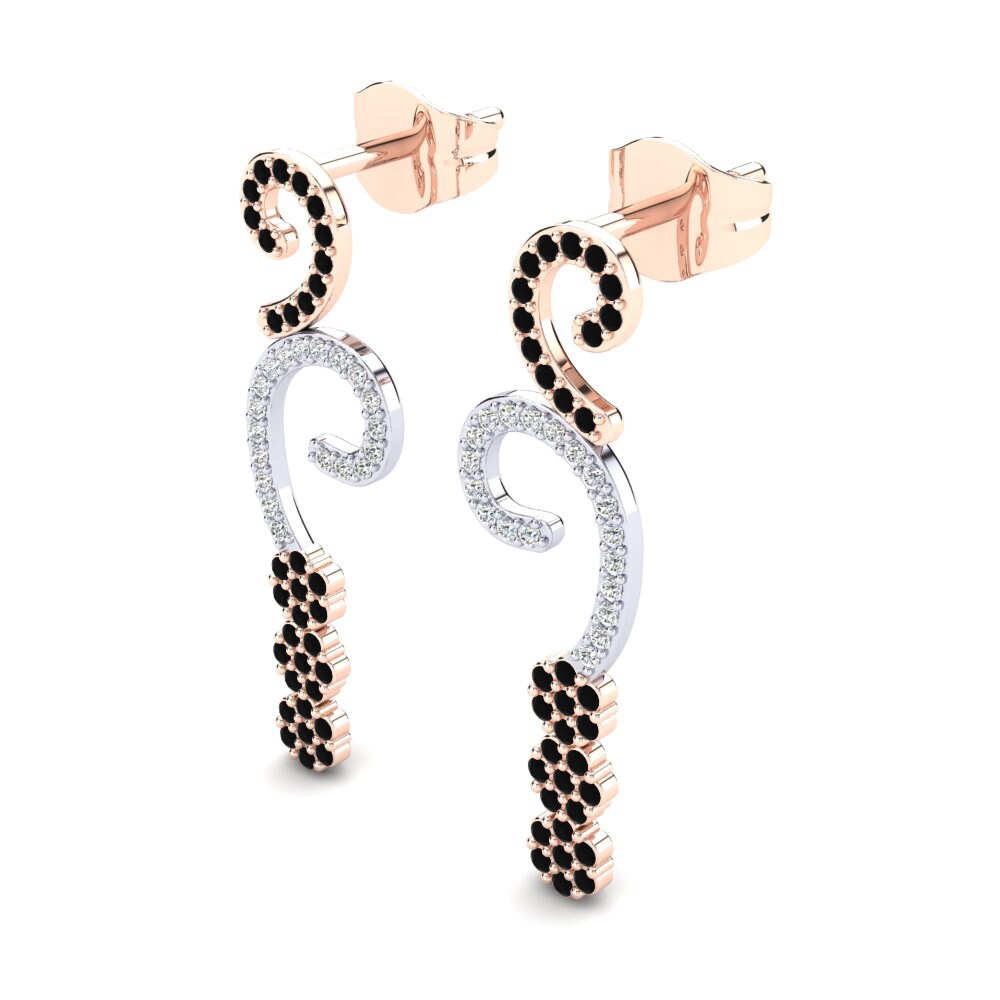 9k Oro Rosa & Blanco Pendiente de mujer Tuffien