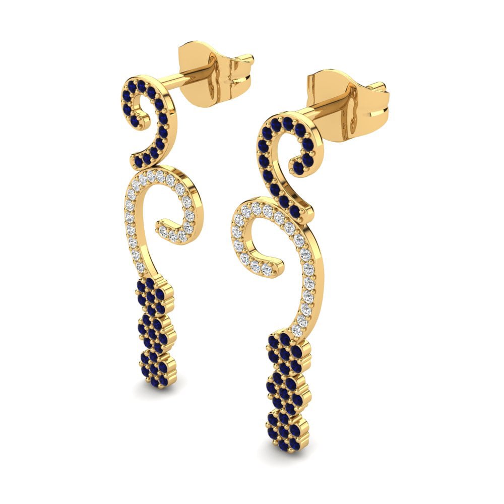 Dark Blue Zirconia Women's Earring Tuffien