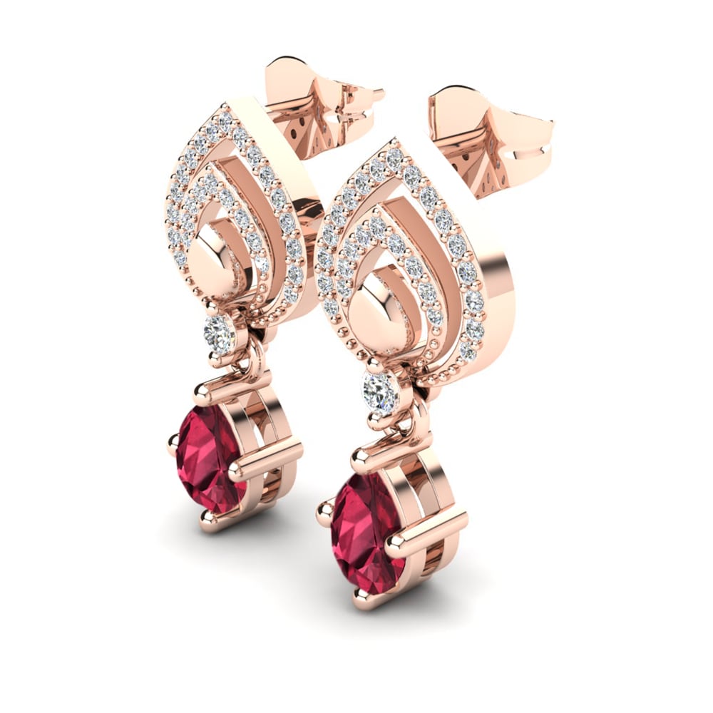 Garnet Women's Earring Rote