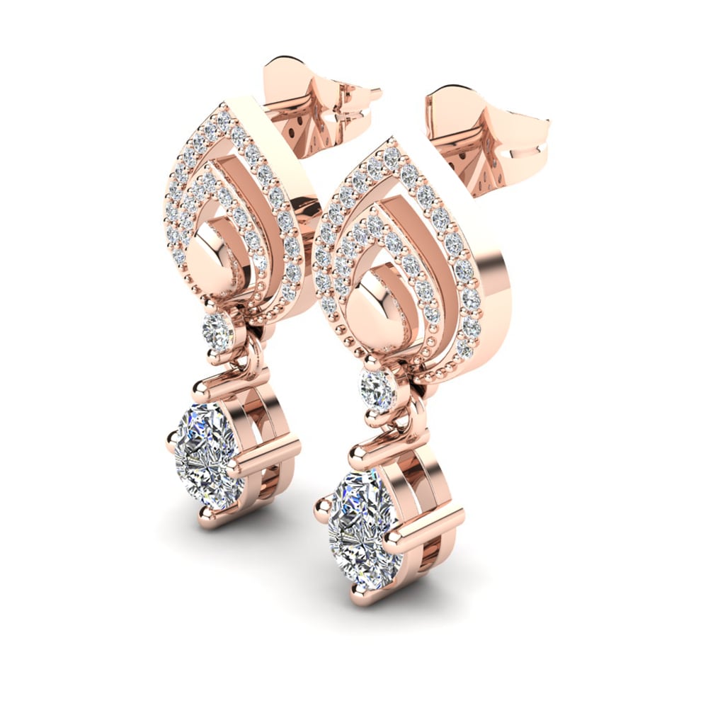 Pear Moissanite Women's Earring Rote