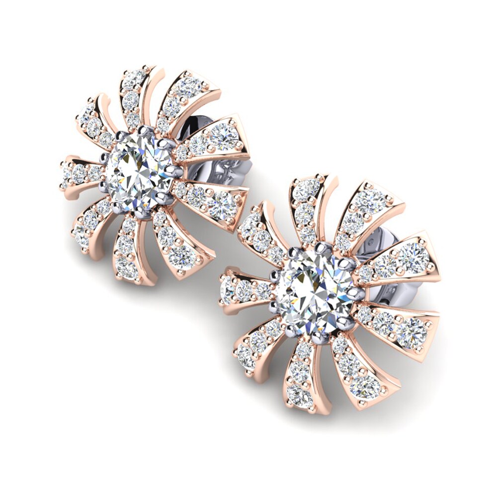 9ct Rose & White Gold Women's Earring Santaron