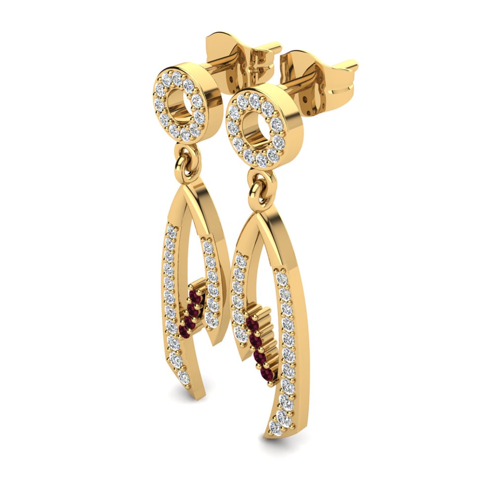 9k Oro Amarillo Granate Pendiente de mujer Vilma