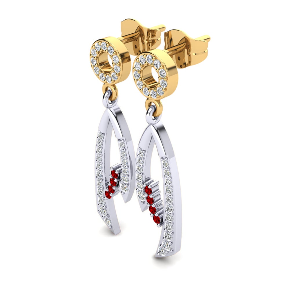 18k Oro Amarillo & Blanco Pendiente de mujer Vilma