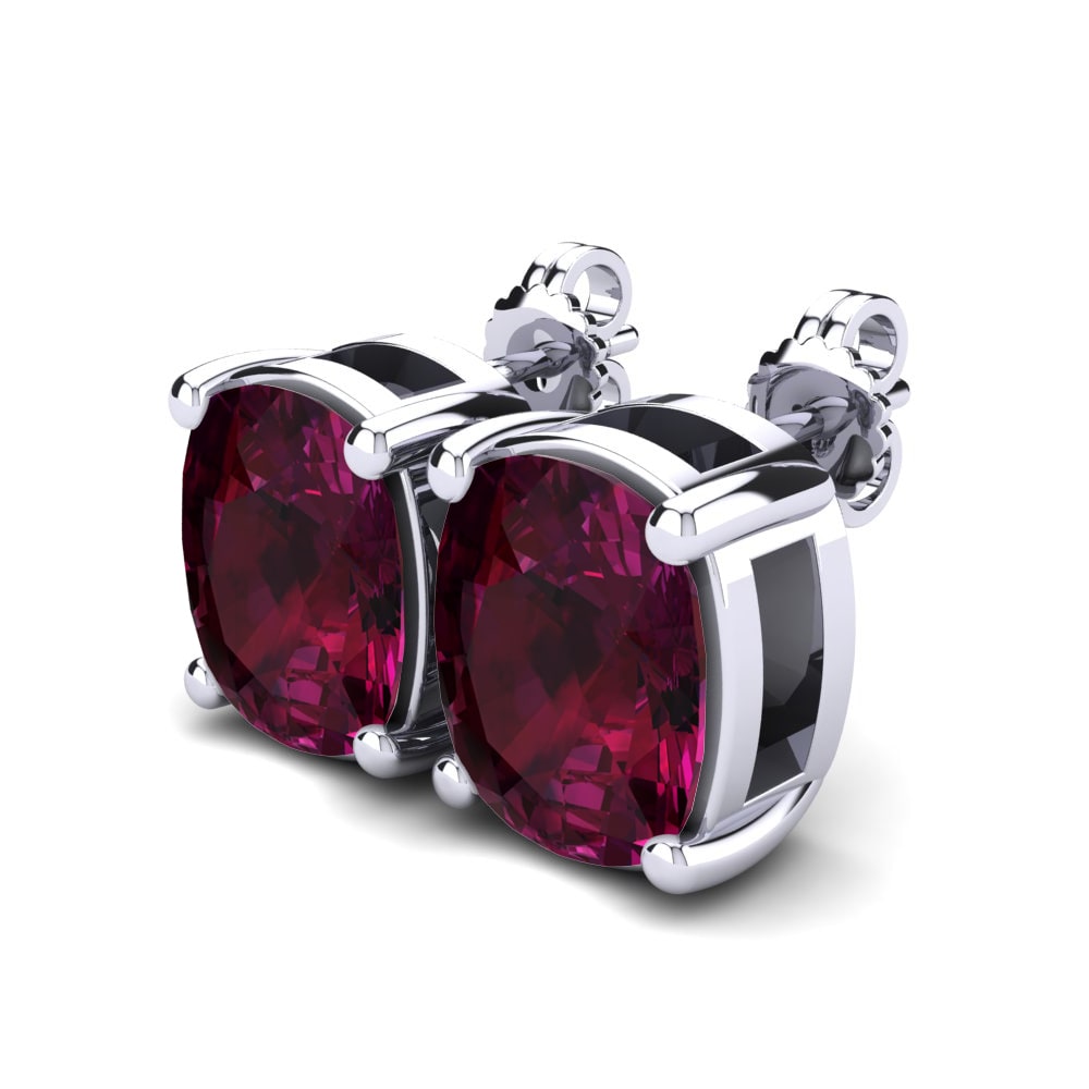 Đá Rhodolite Bông tai nữ Nahalia 12x10 mm