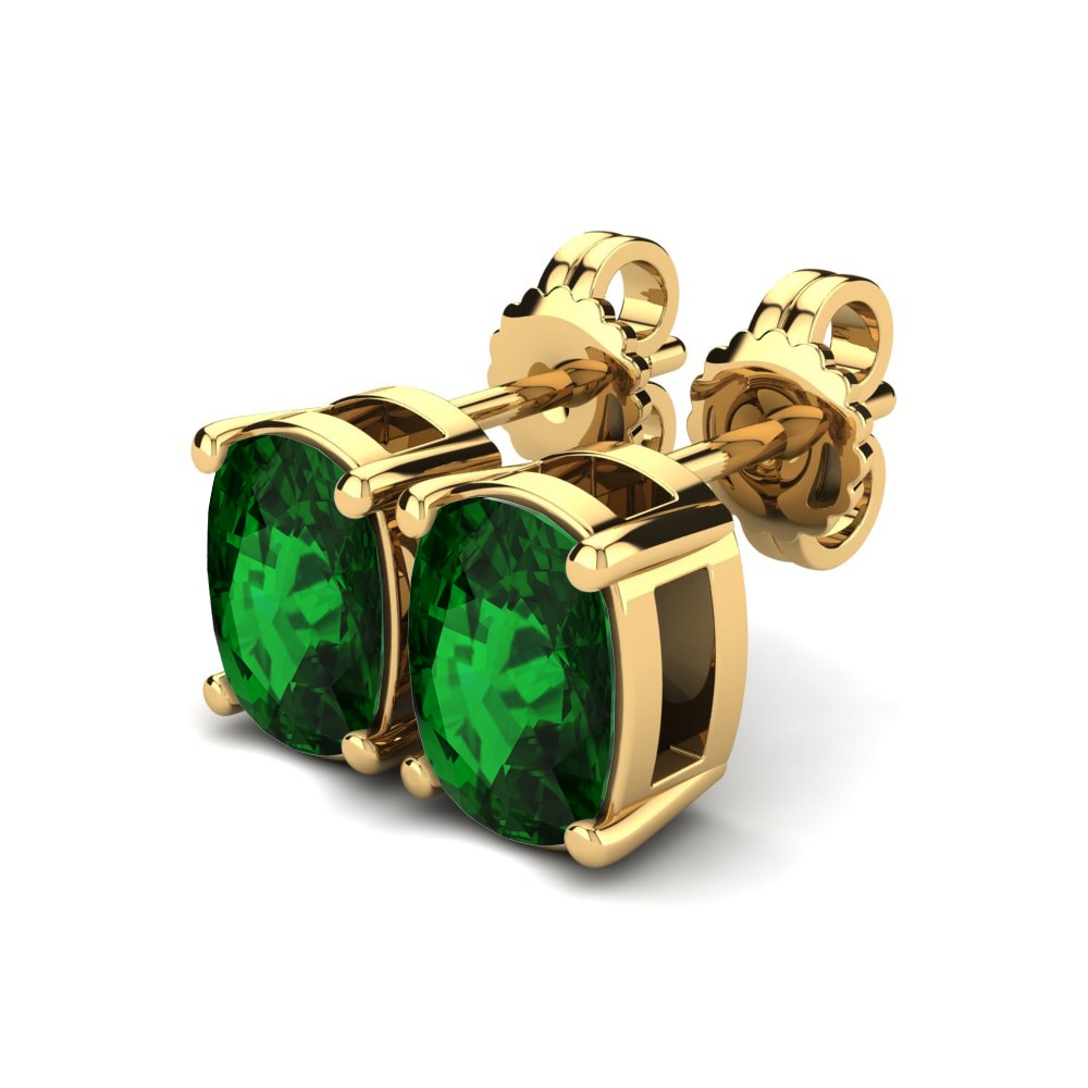Cojín Circonita Verde Pendiente de mujer Nahalia 8x6 mm