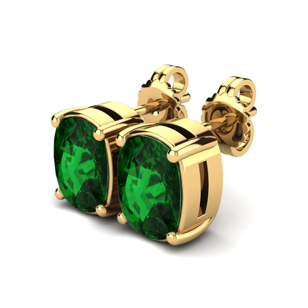Cojín Circonita Verde Pendiente de mujer Nahalia 9x7 mm