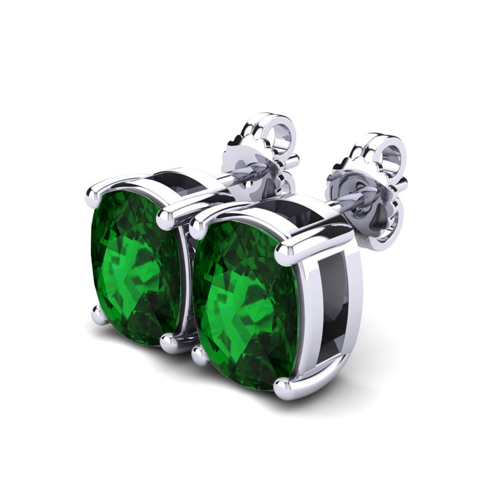 Cojín Circonita Verde Pendiente de mujer Nahalia 10x8 mm