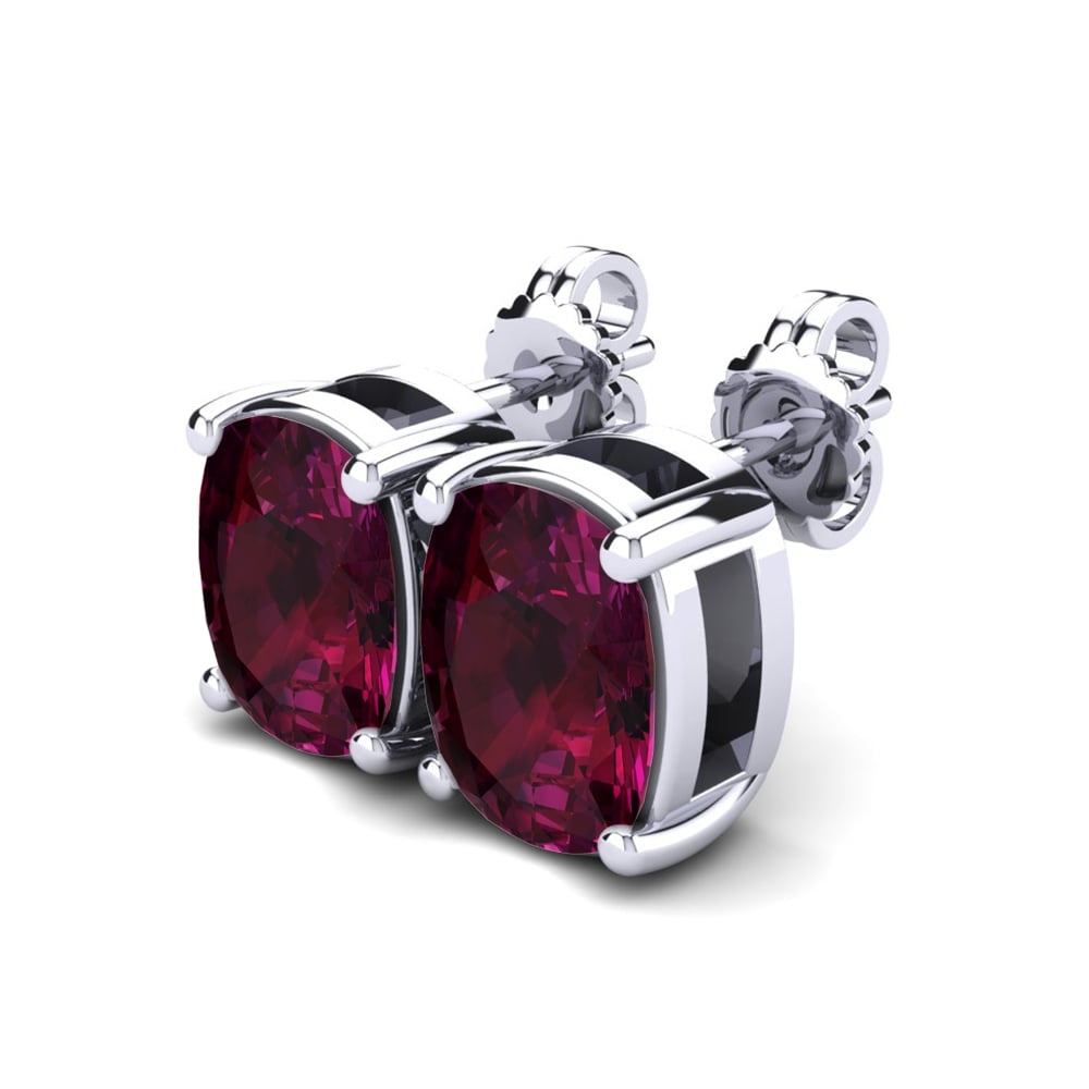 Đá Rhodolite Bông tai nữ Nahalia 10x8 mm