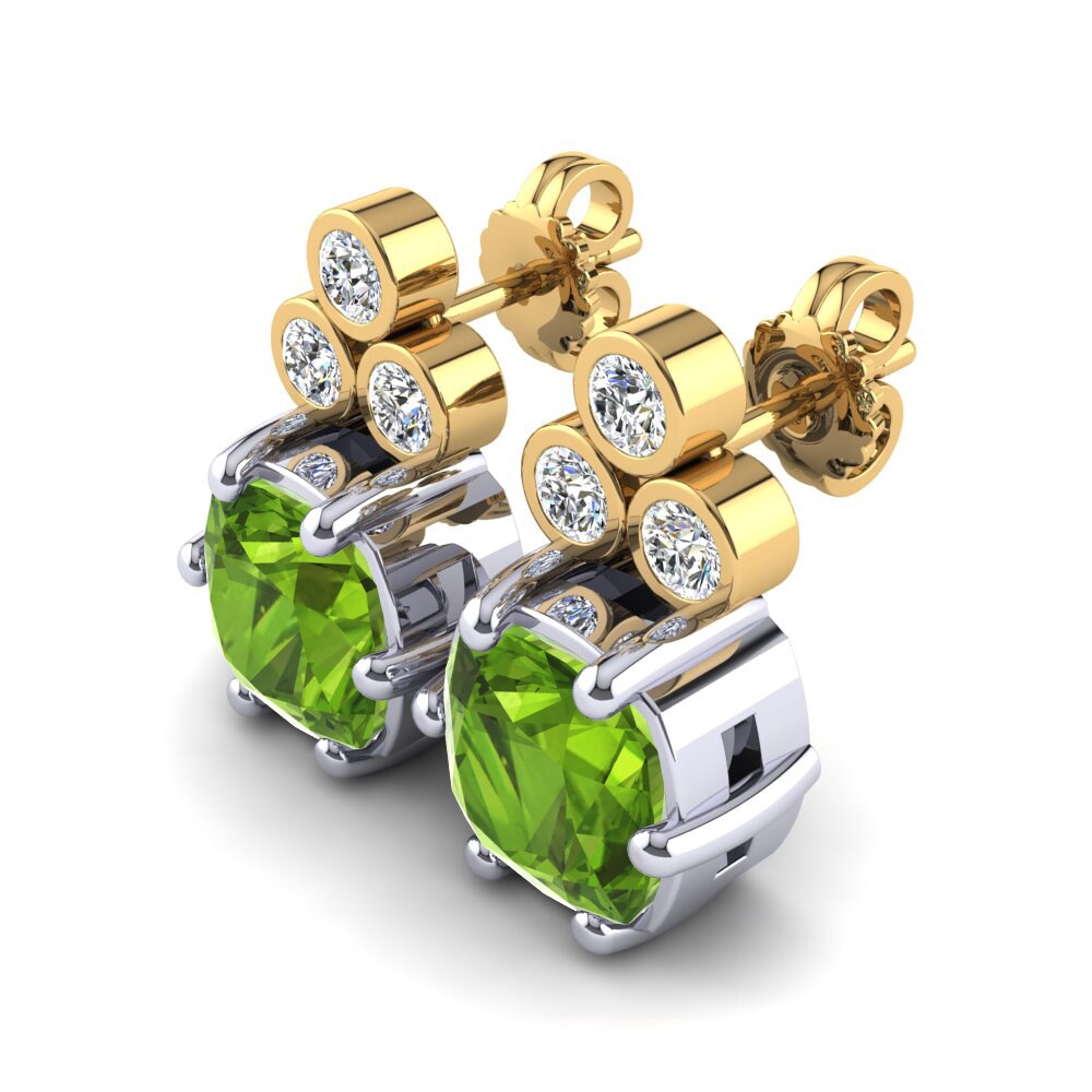 9ct White & Yellow Gold Peridot Women's Earring Nataniela