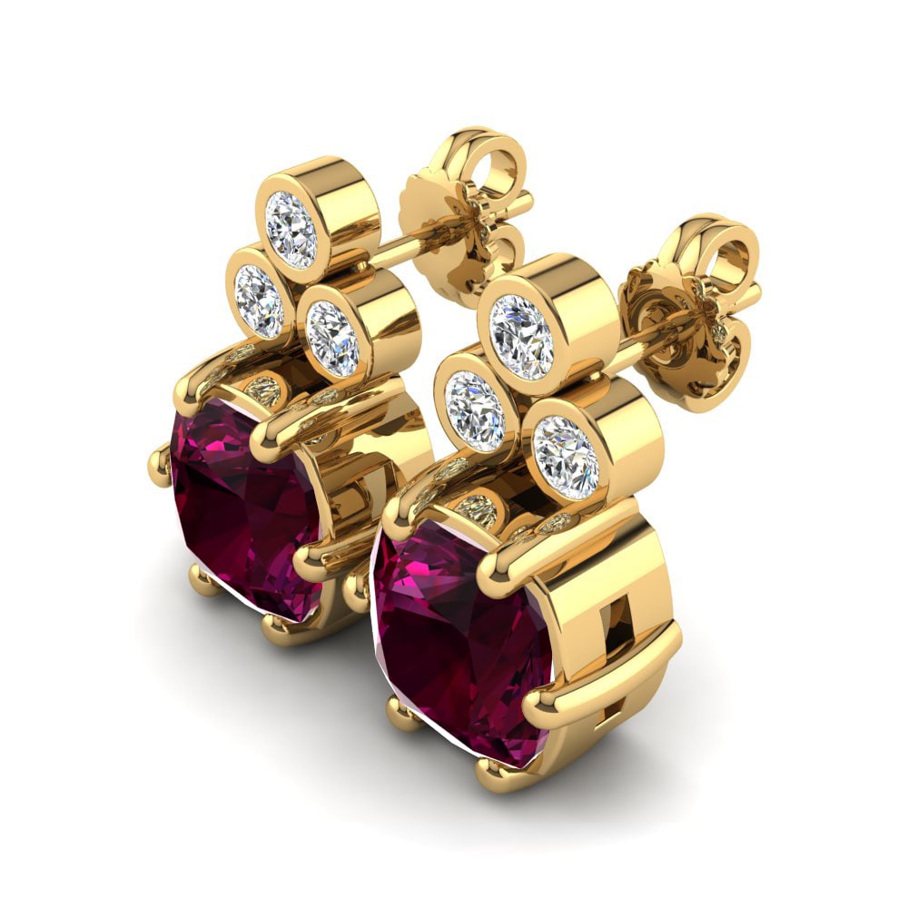 Đá Rhodolite Bông tai nữ Nataniela