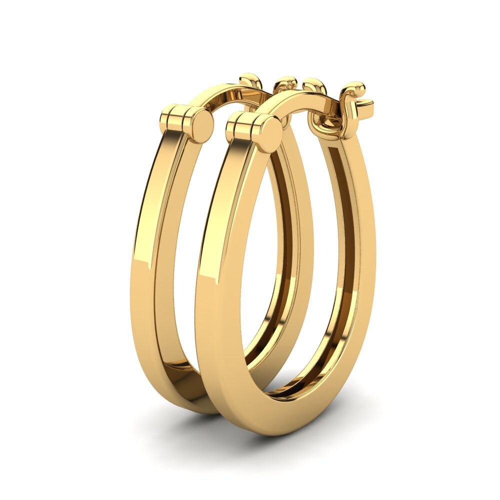 9k Oro Amarillo Pendientes Natara 12 mm
