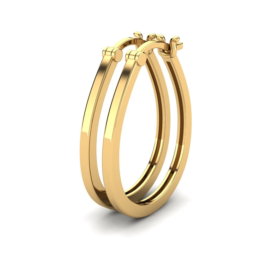 9k Oro Amarillo Pendientes Natara 18 mm