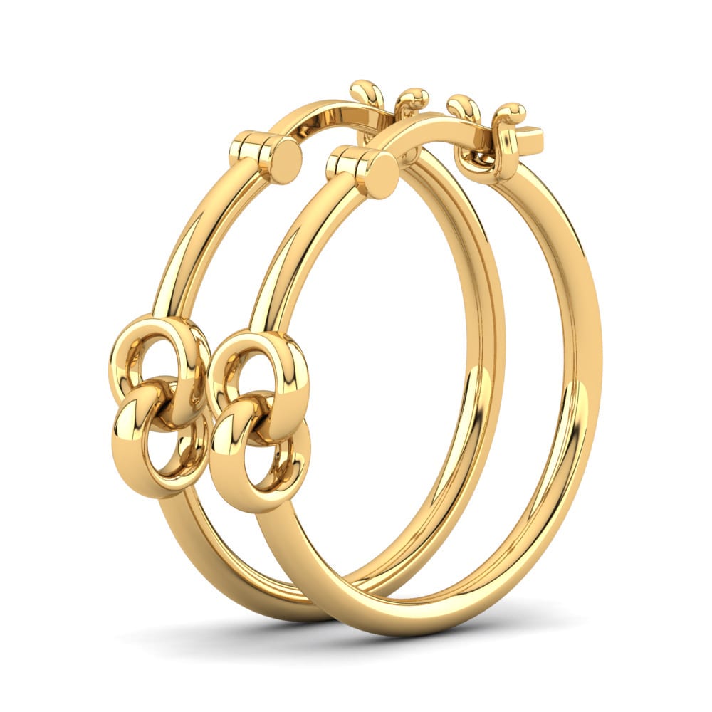 9k Oro Amarillo Pendientes Nayely 18 mm
