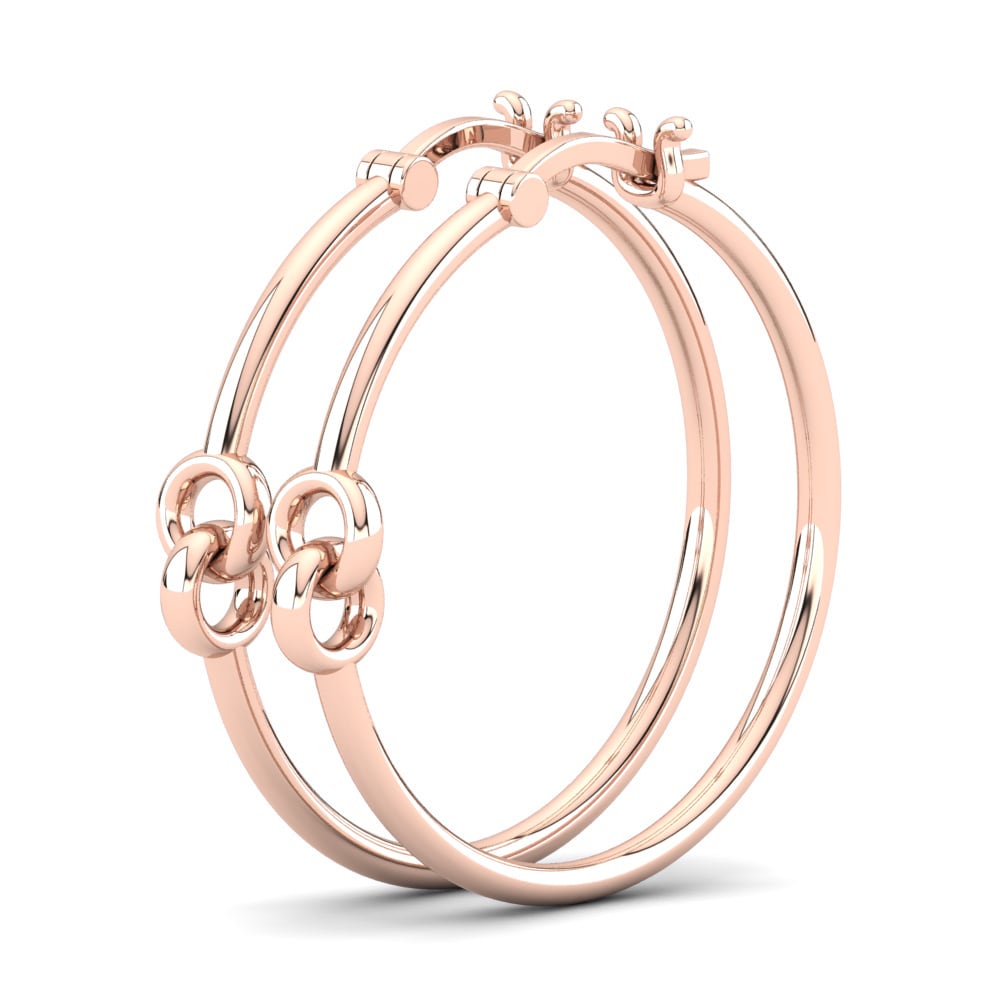 Or rose 585 Boucles D'oreilles Nayely 25 mm