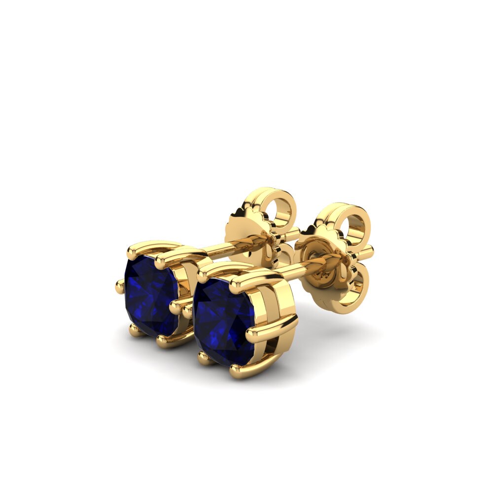 14ct Yellow Gold Sapphire (Lab Created) Women's Earring Nikerria 0.86 crt