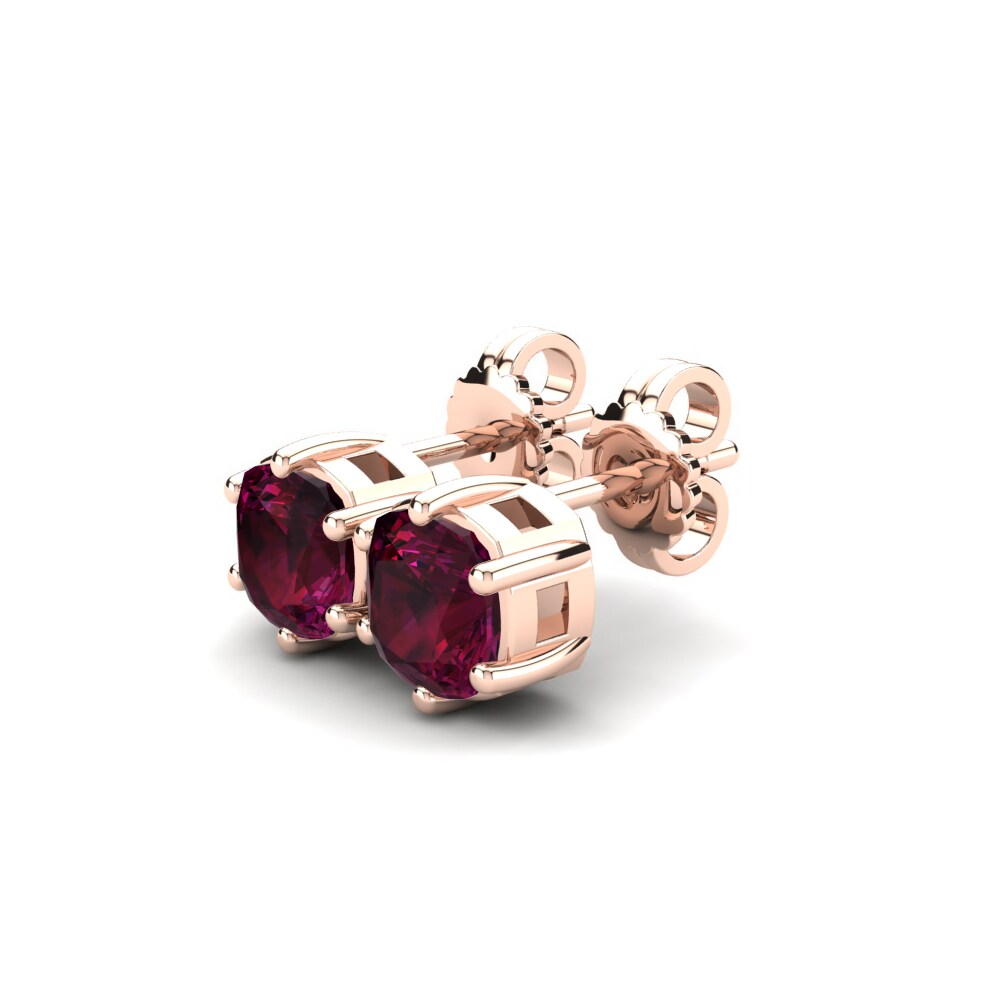 14k Oro Rosa Granate Rhodolite Pendiente de mujer Nikerria 1.0 crt
