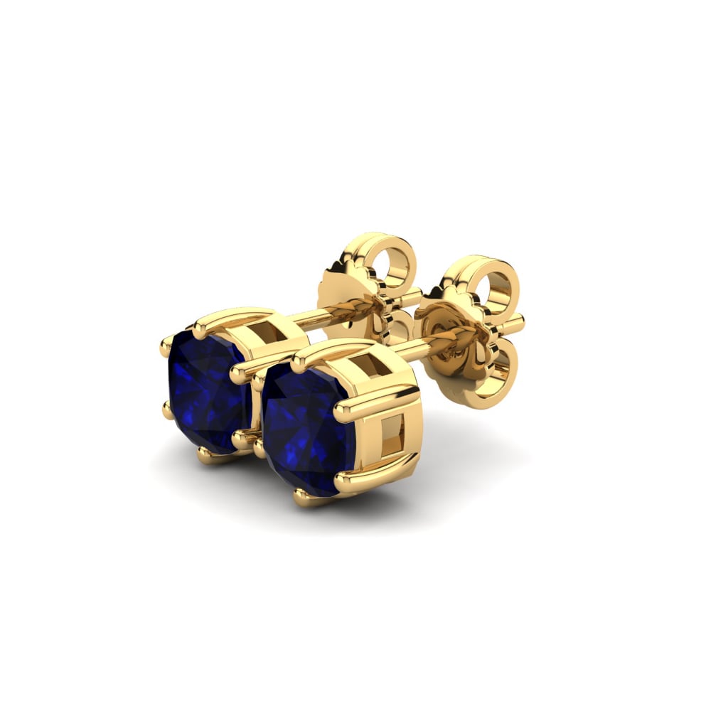 14k Oro Amarillo Cojín Pendiente de mujer Nikerria 1.0 crt