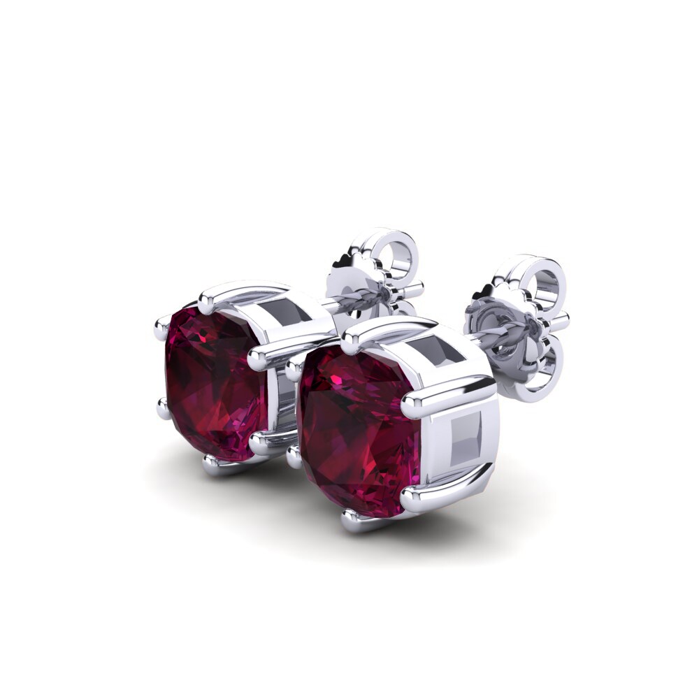 Đá Rhodolite Bông tai nữ Nikerria 3.2 crt