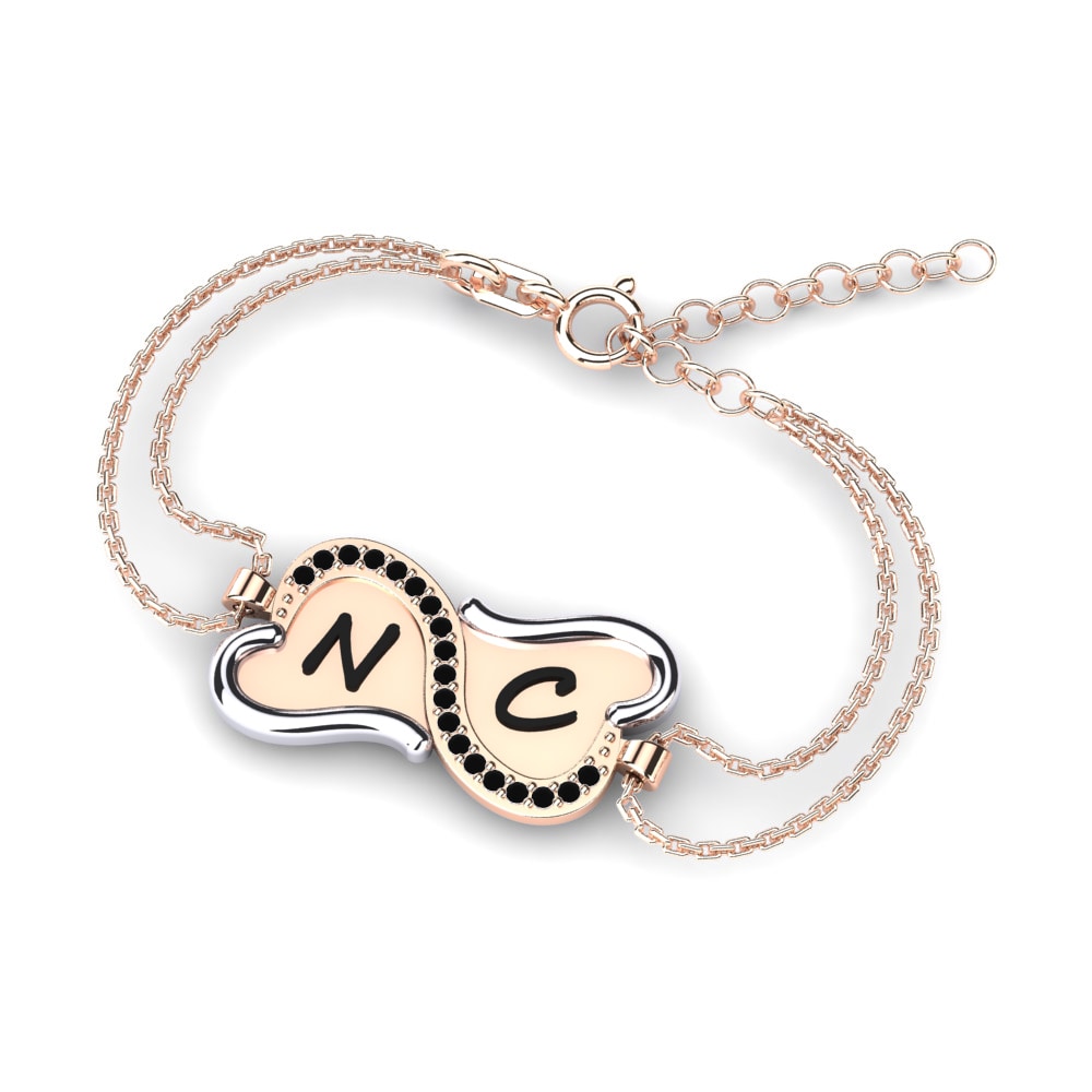 Bracelets Onyx Noir Initial & Name