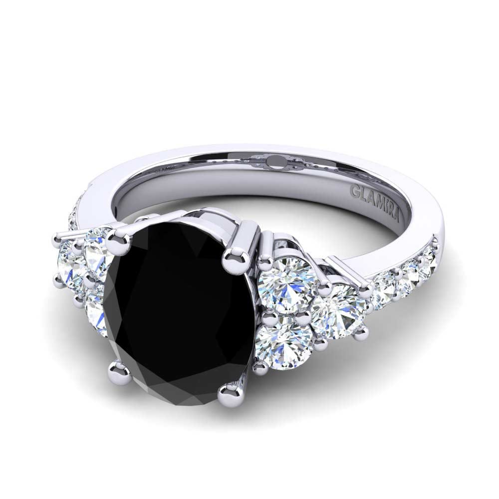 Black Sapphire Engagement Ring Cecily