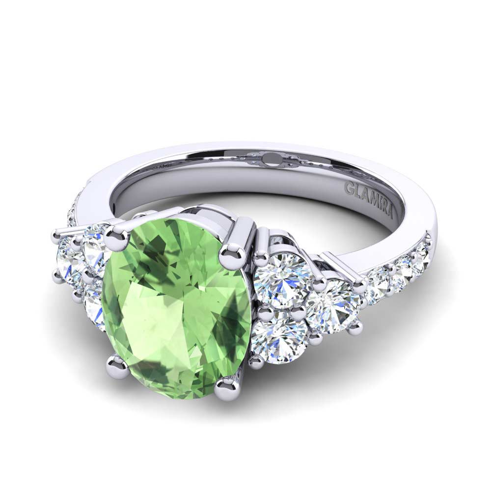 Green Amethyst Engagement Ring Cecily