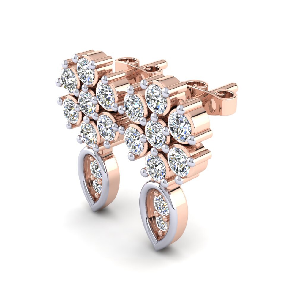9k Oro Rosa & Blanco Pendiente de mujer Onorata