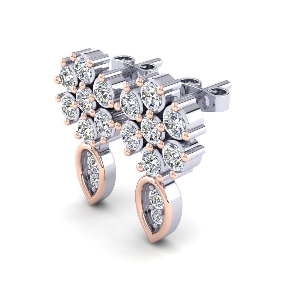 18ct White & Rose Gold Women's Earring Onorata