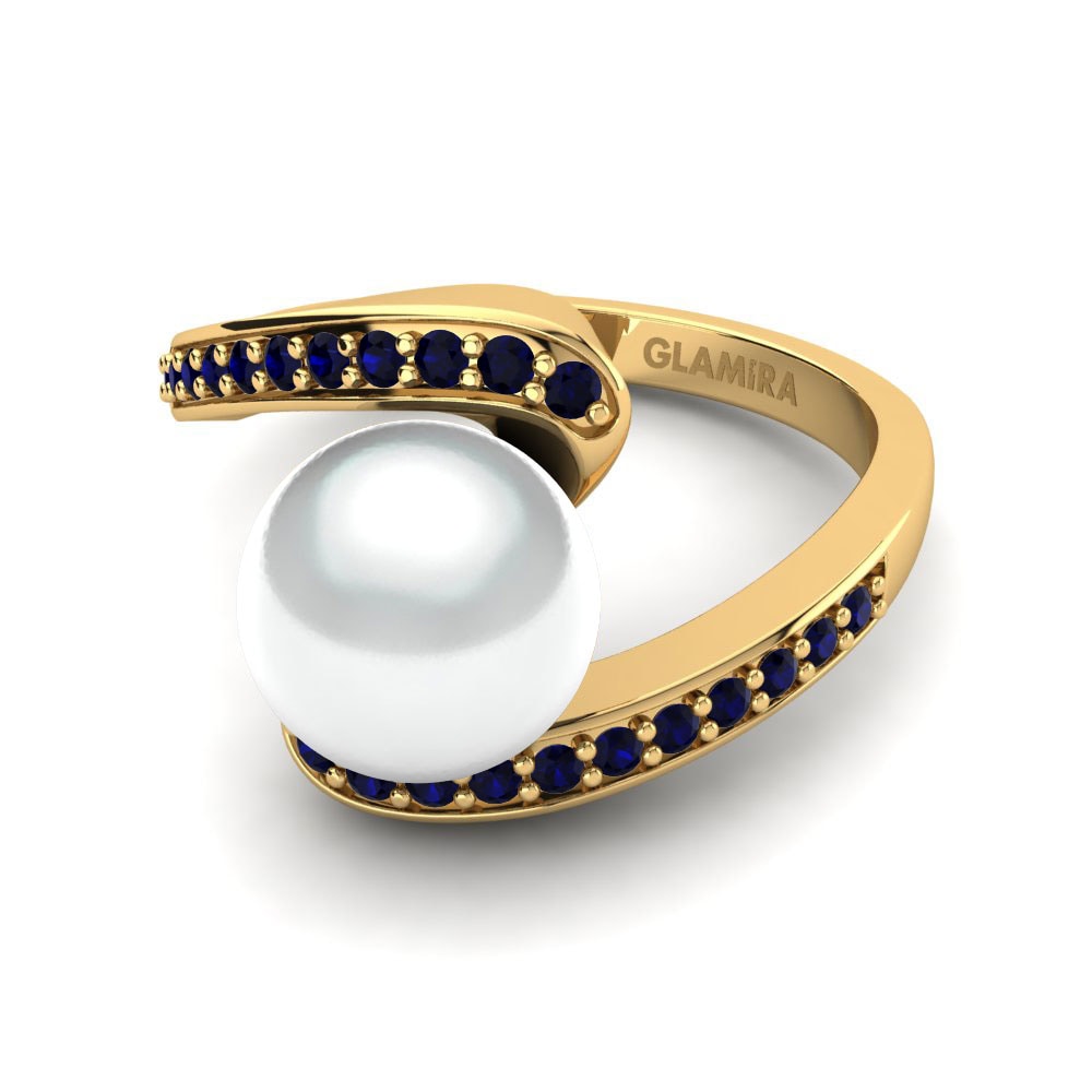 Saphir Ring Perlina Ø8 mm