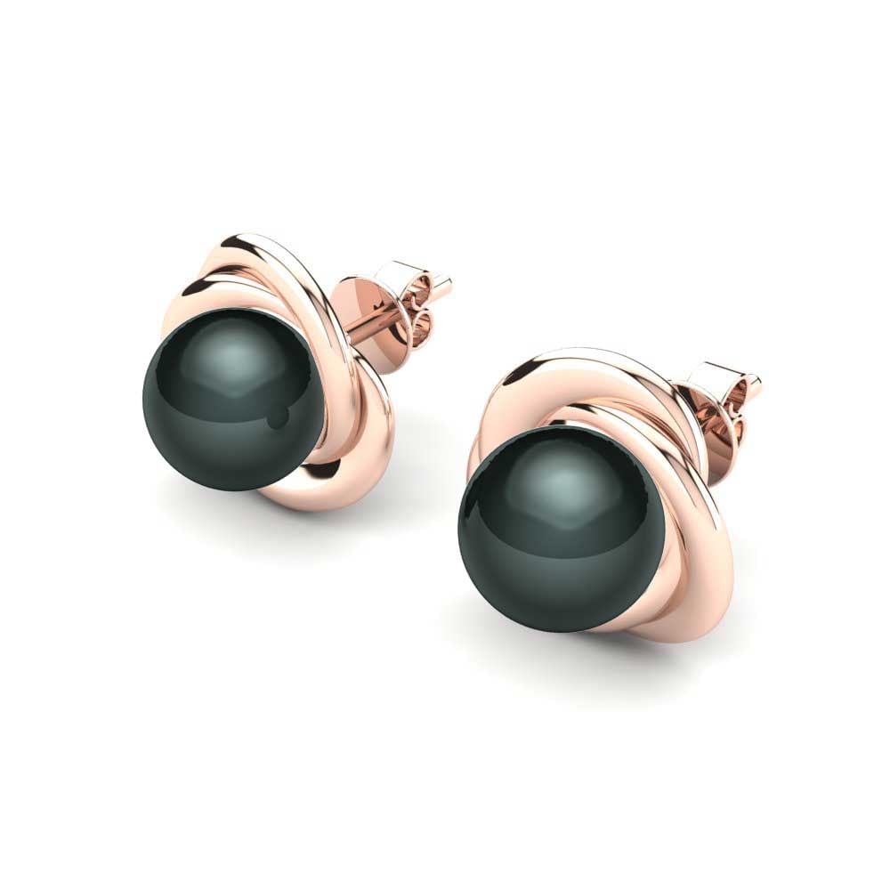 18k Rose Gold Women's Earring Rosy Ø8 mm