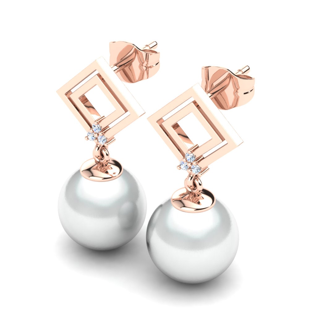 18ct Rose Gold Women's Earring Regina Ø10 mm