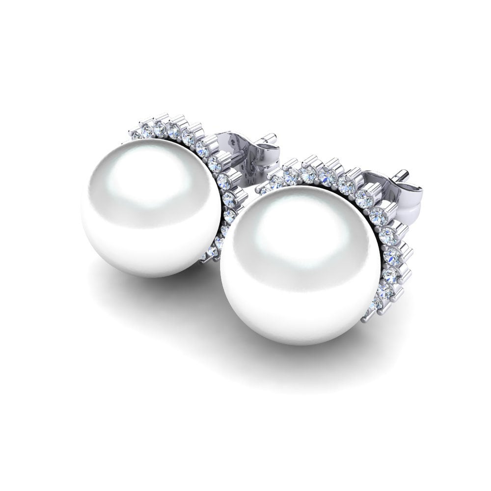 950 Palladium Moissanite Women's Earring Blanch Ø10 mm