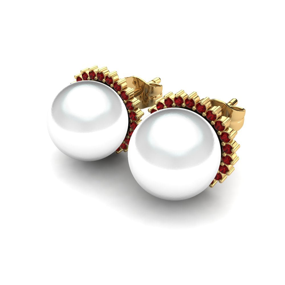 Rubin Damen ohrring Blanch Ø10 mm