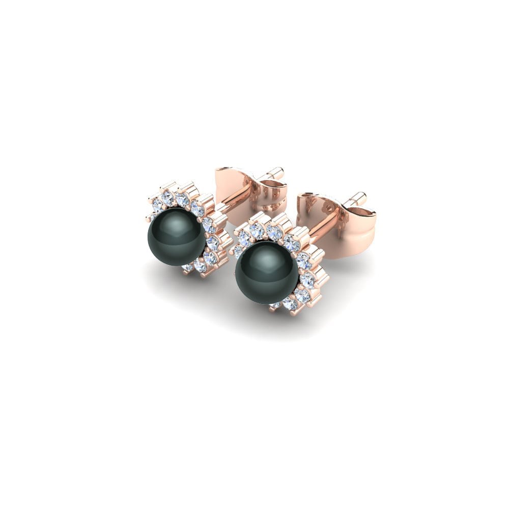 18k Rose Gold Women's Earring Blanch Ø4 mm
