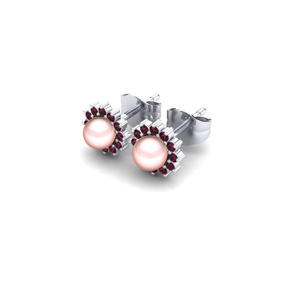 Granate Pendiente de mujer Blanch Ø4 mm