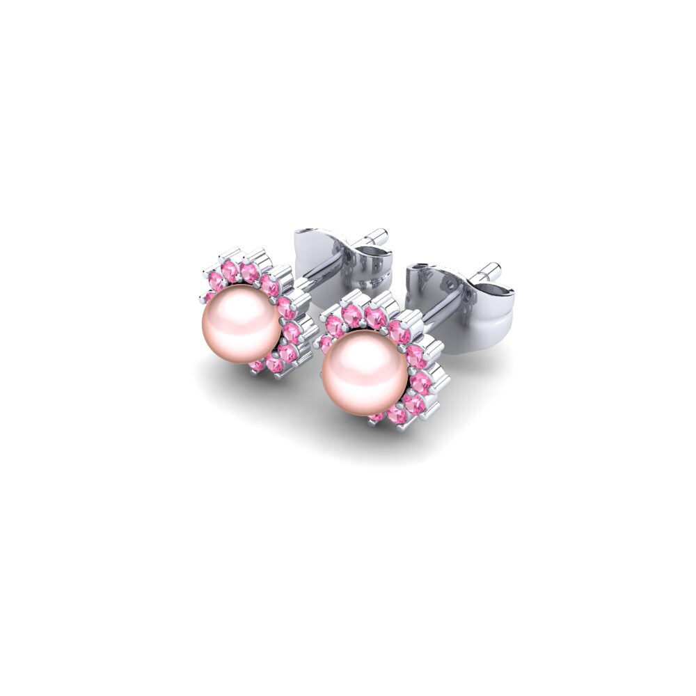 Turmalina rosa Pendiente de mujer Blanch Ø4 mm