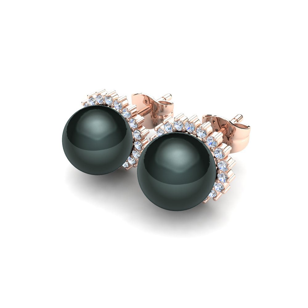 18k Rose Gold Women's Earring Blanch Ø8 mm