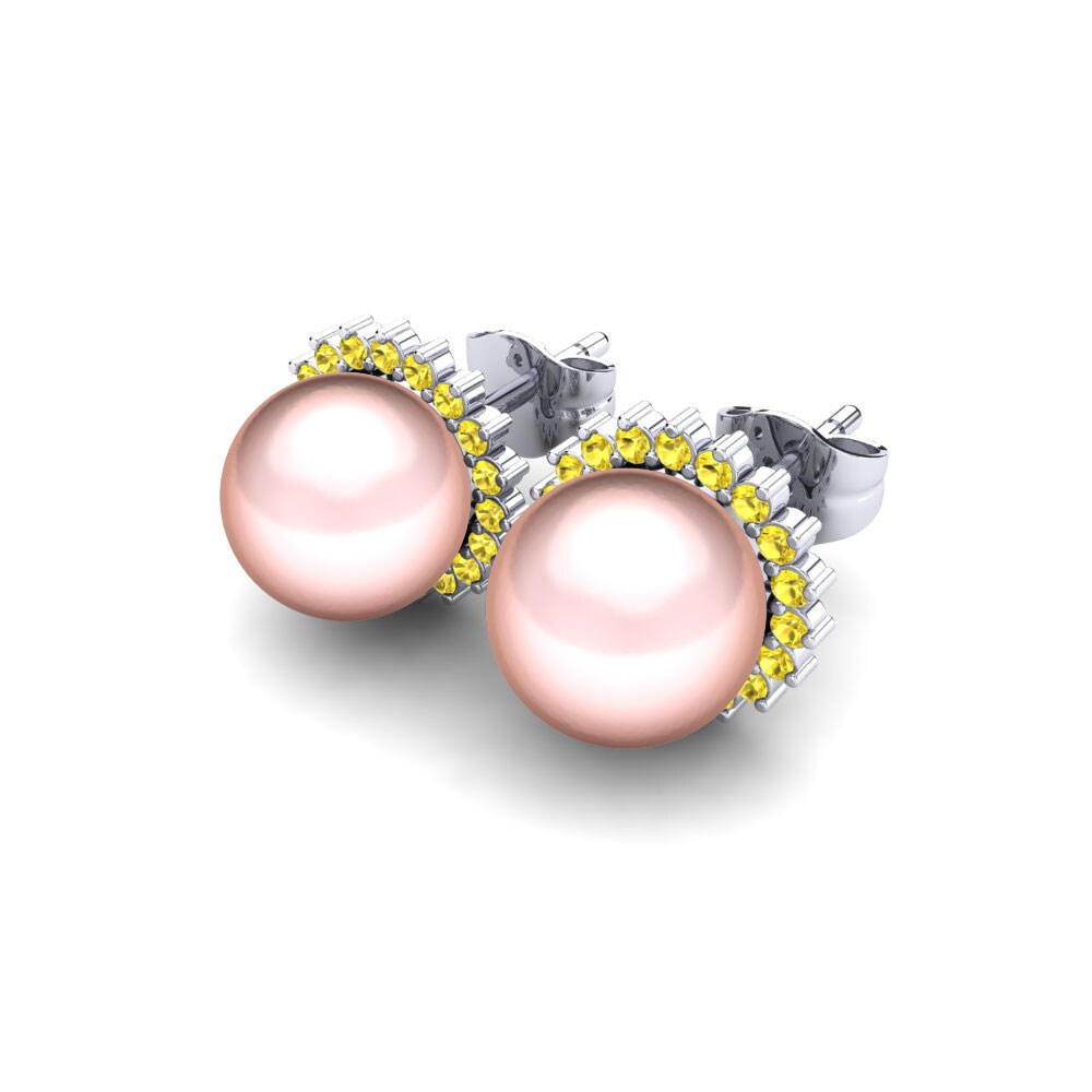 Yellow Sapphire Women's Earring Blanch Ø8 mm