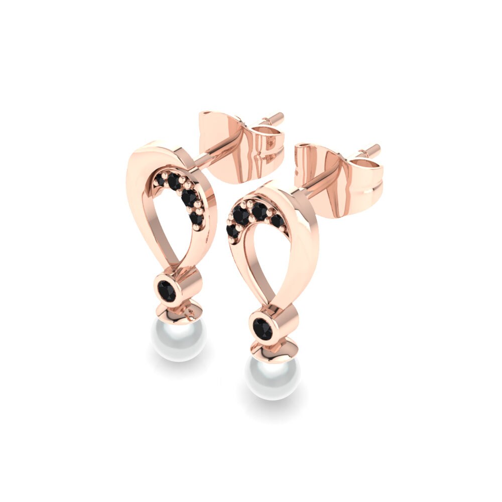 9k Oro Rosa Zafiro negro Pendiente de mujer Candace Ø4 mm