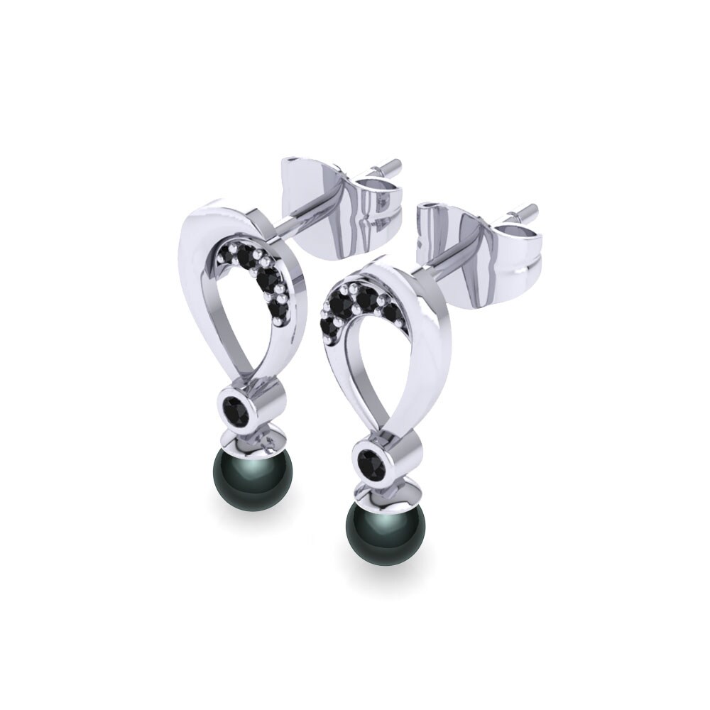 Sort Diamant Kvindes ørering Candace Ø4 mm
