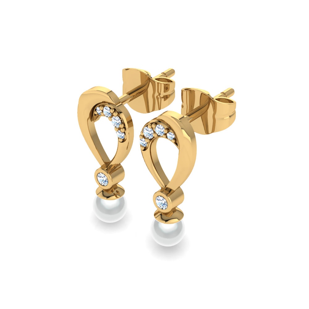 9k Oro Amarillo Moissanita Pendiente de mujer Candace Ø4 mm