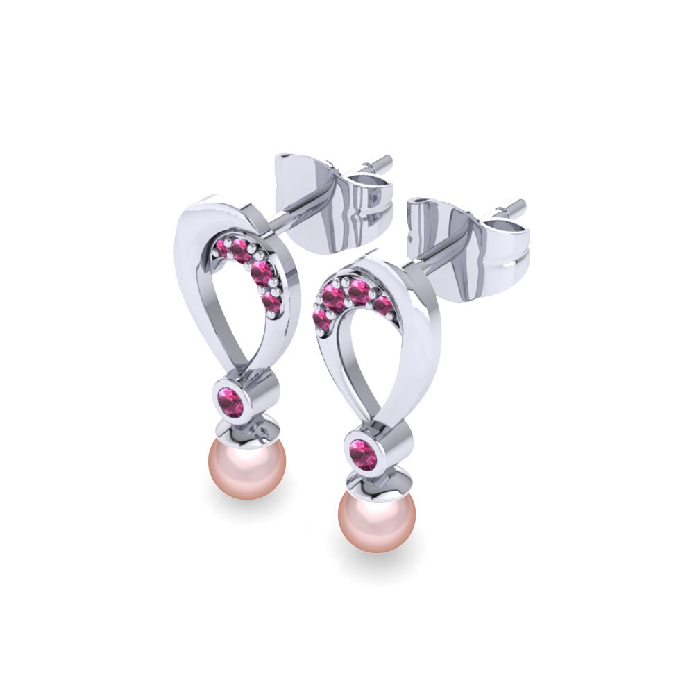 Turmalina rosa Pendiente de mujer Candace Ø4 mm