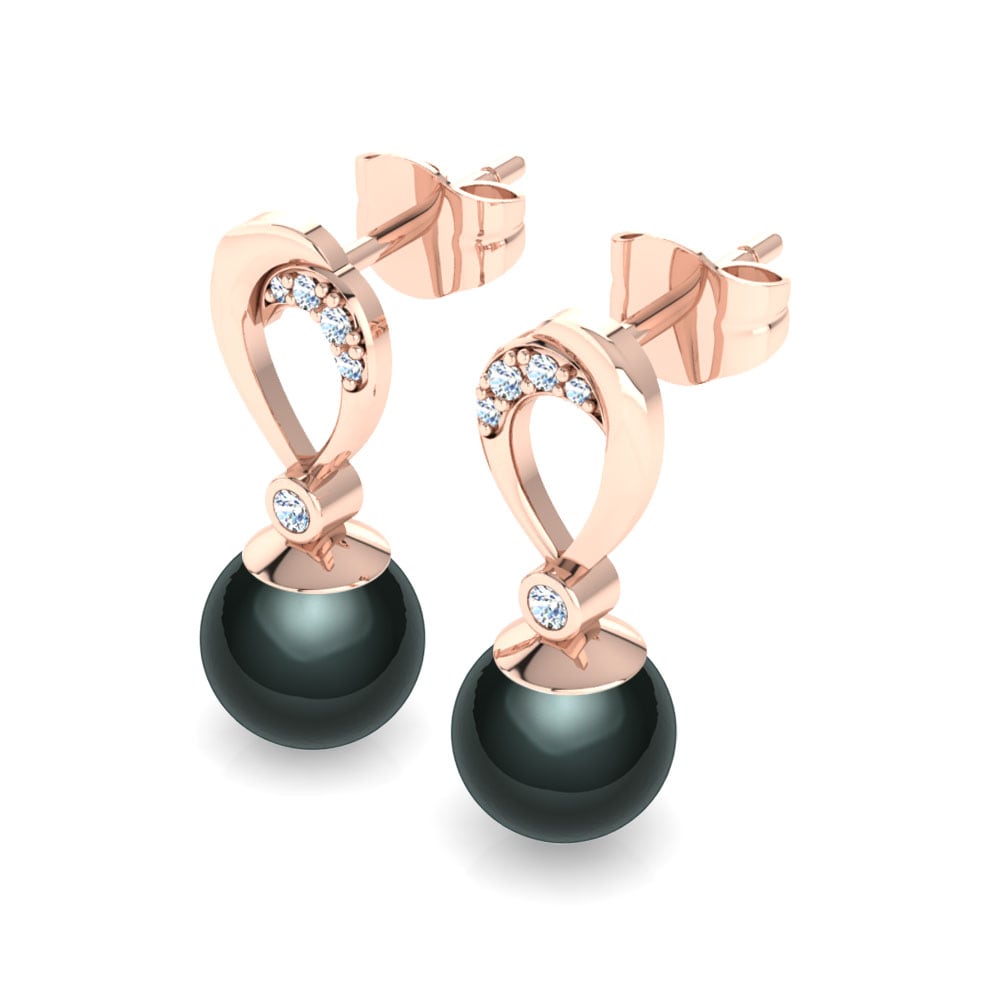 18k Rose Gold Women's Earring Candace Ø8 mm