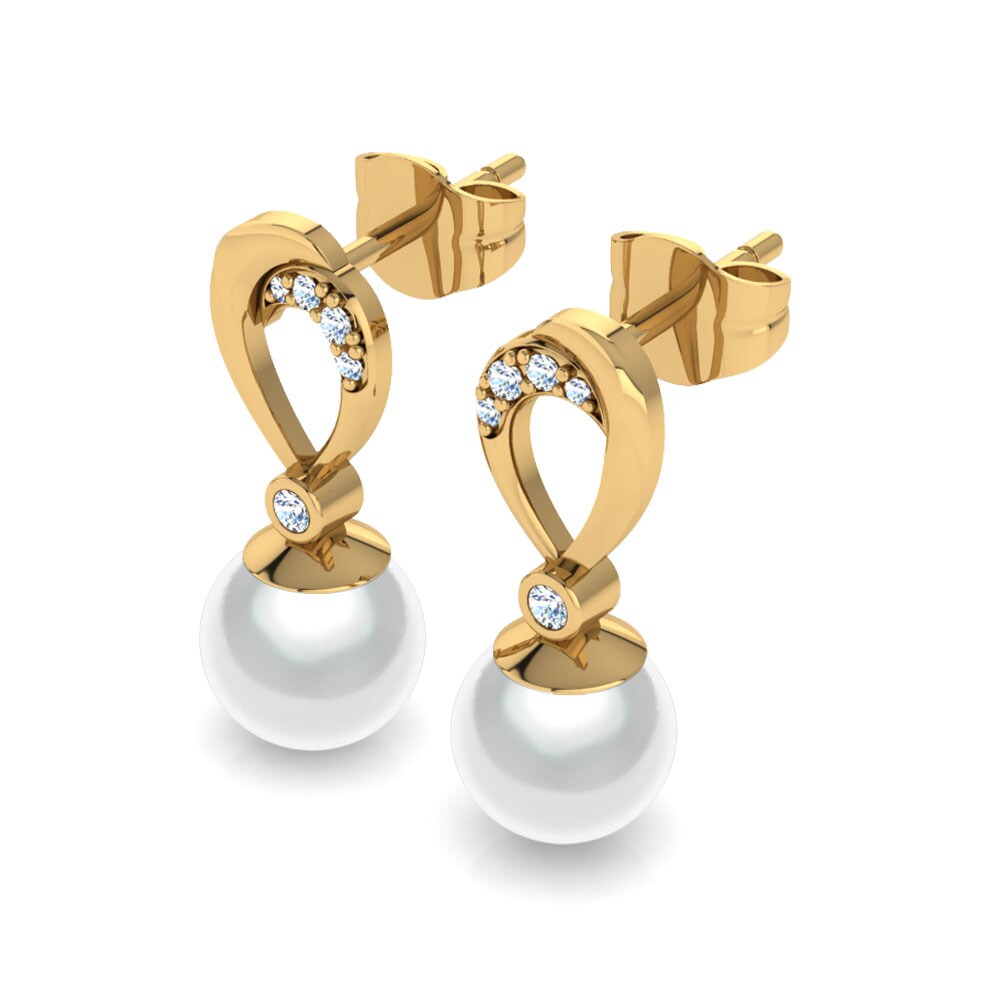 9k Oro Amarillo Moissanita Pendiente de mujer Candace Ø8 mm