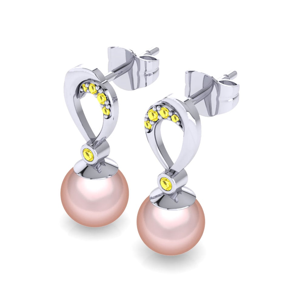 Yellow Sapphire Women's Earring Candace Ø8 mm