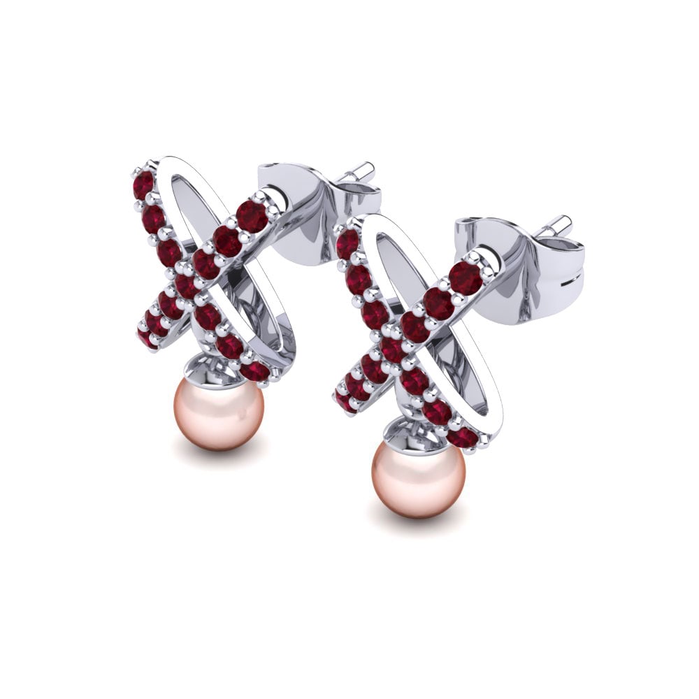 Red Zirconia Women's Earring Traudel Ø4 mm