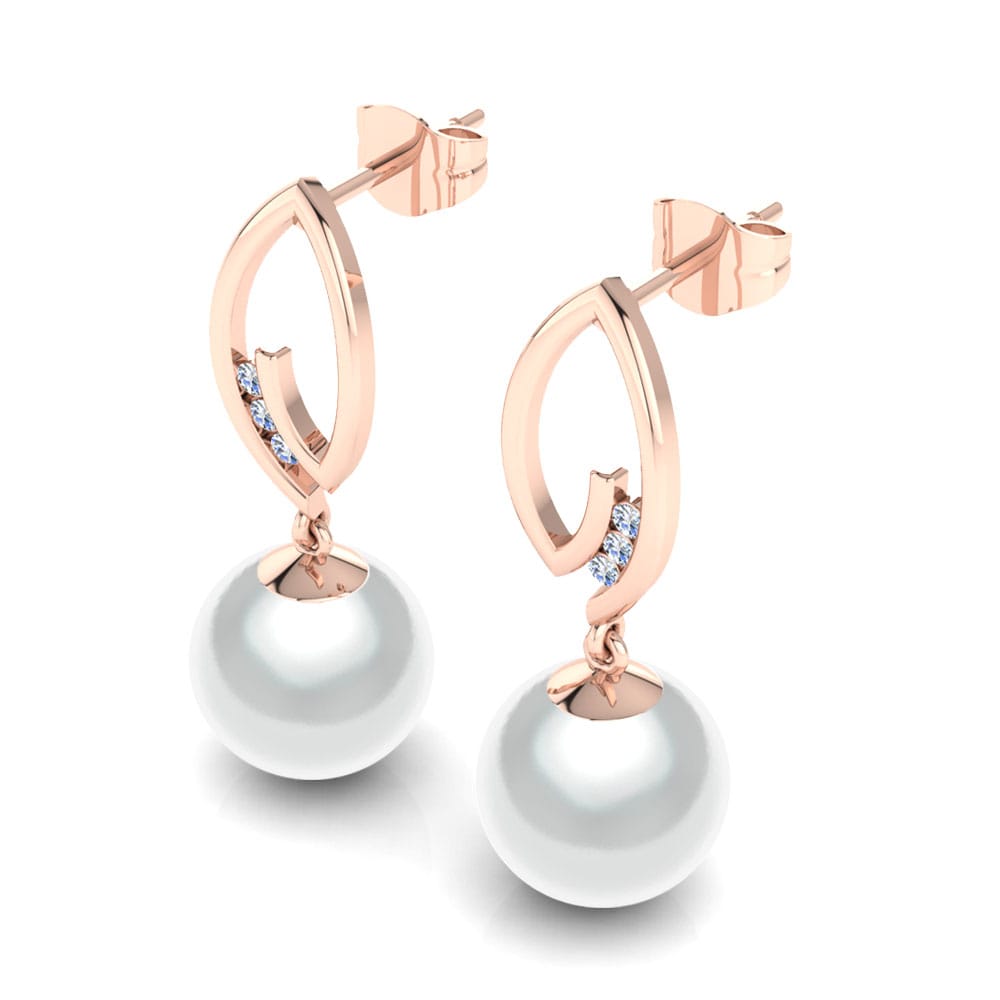 9ct Rose Gold Lab Grown Diamond Women's Earring Dignity Ø10 mm