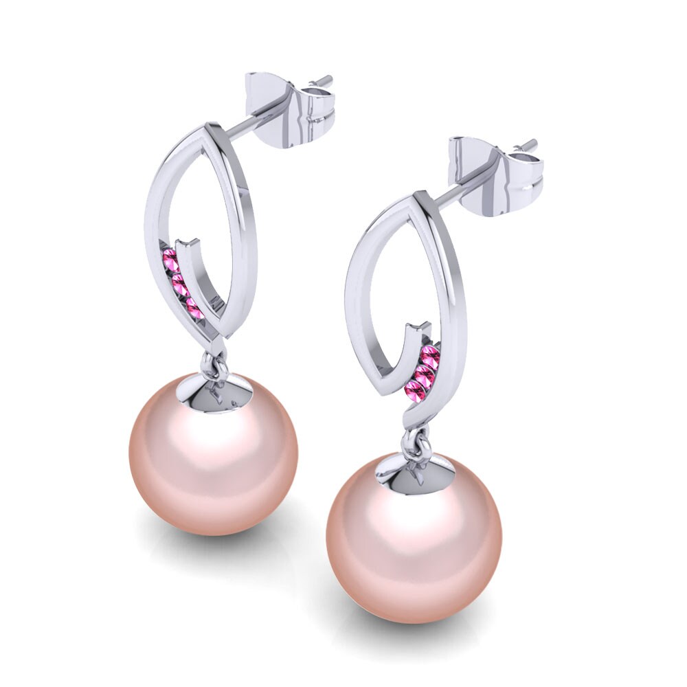 Turmalina rosa Pendiente de mujer Dignity Ø10 mm