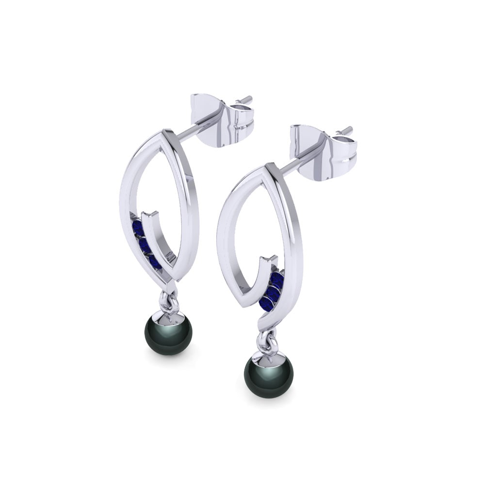 Dark Blue Zirconia Women's Earring Dignity Ø4 mm