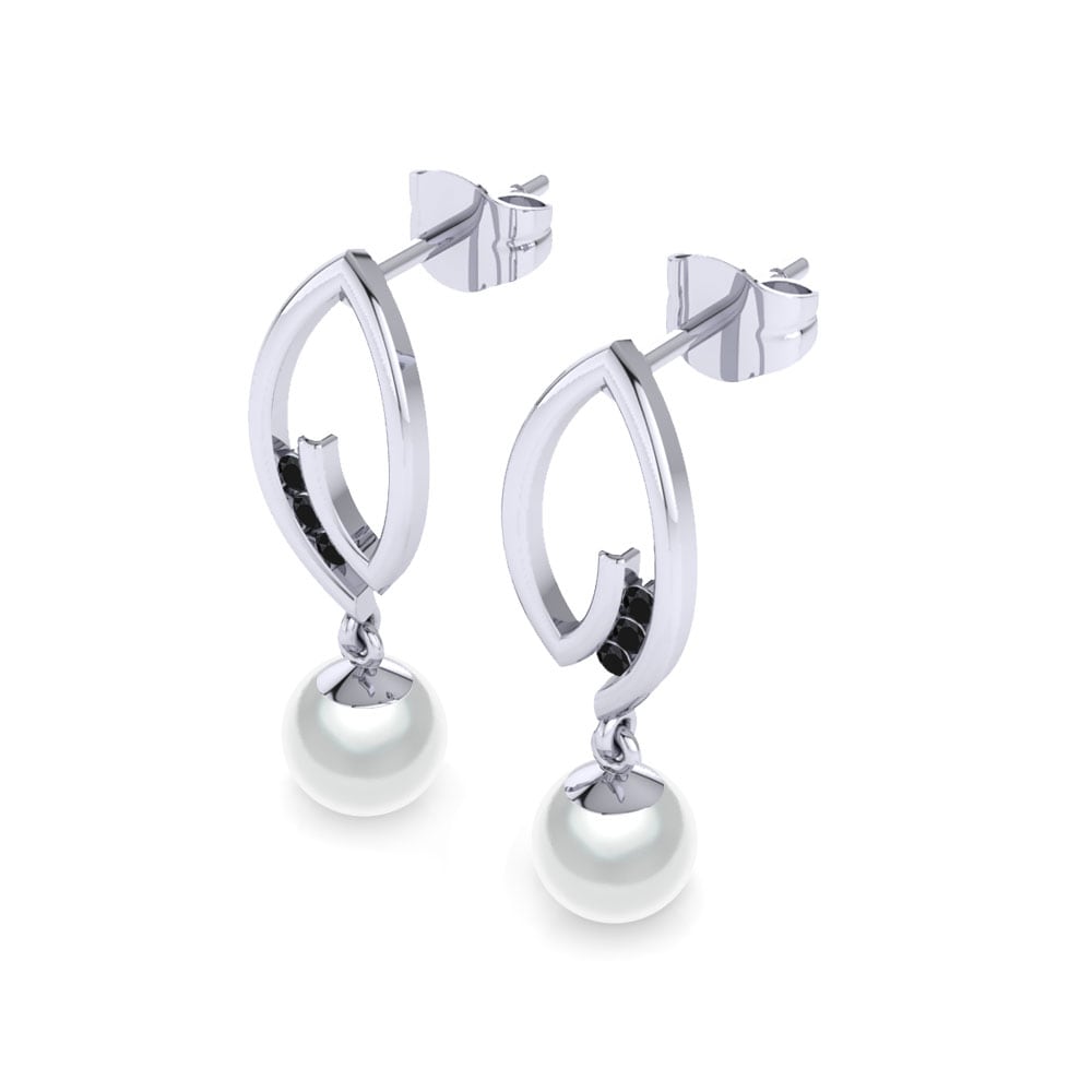 950 Palladium Black Sapphire Earring Dignity Ø6 mm