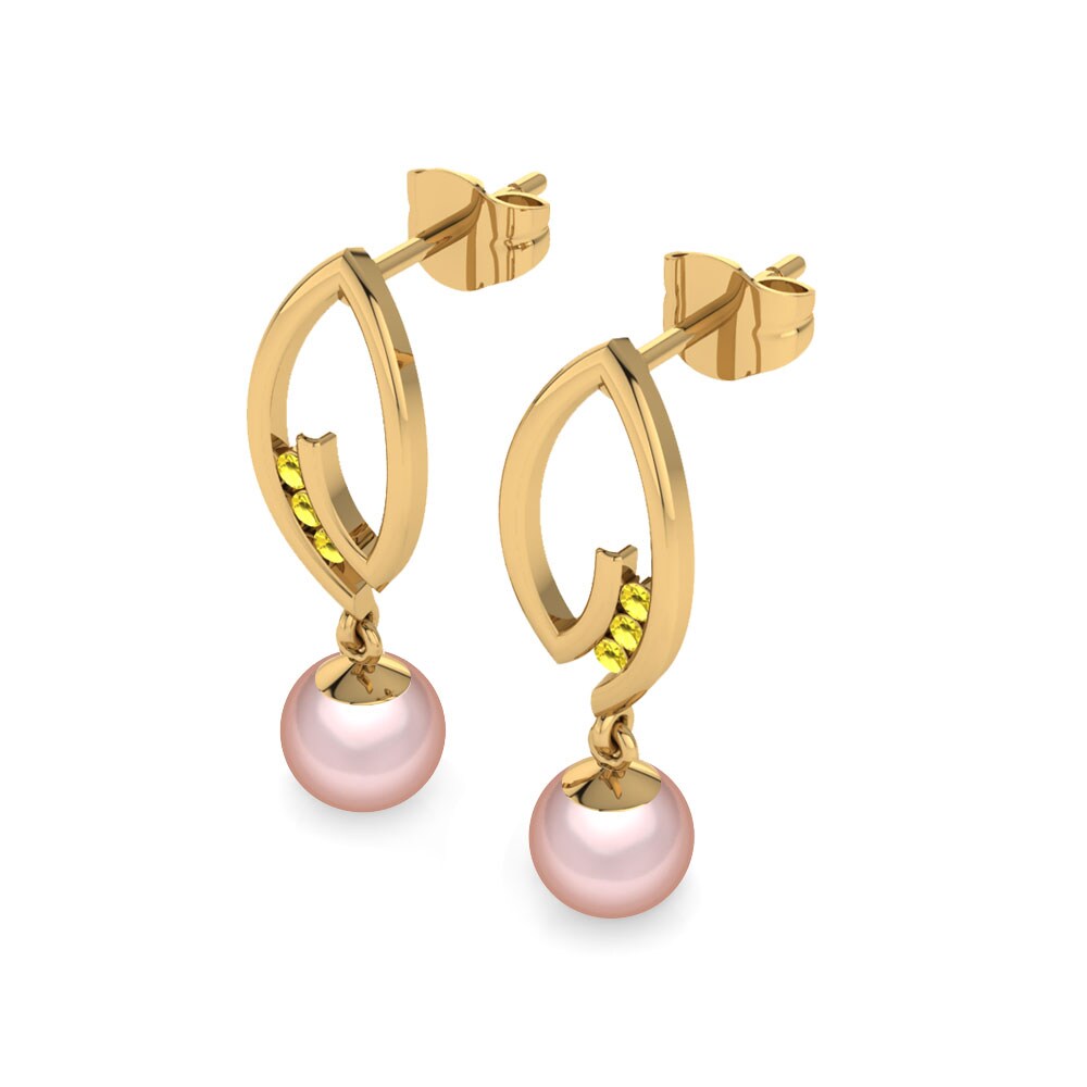 Yellow Sapphire Women's Earring Dignity Ø6 mm